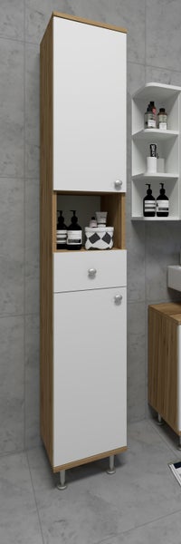 Badmöbel Hochschrank Badschrank Schublade Nilosi