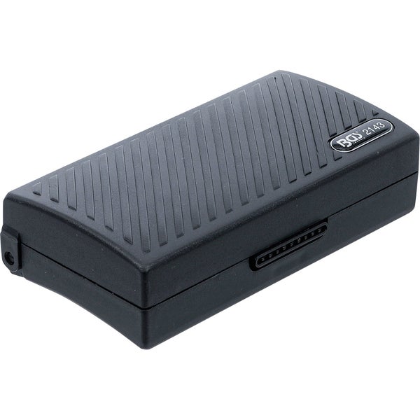 Schwarzes Werkzeugkasten-Gehäuse mit gerippter Oberseite