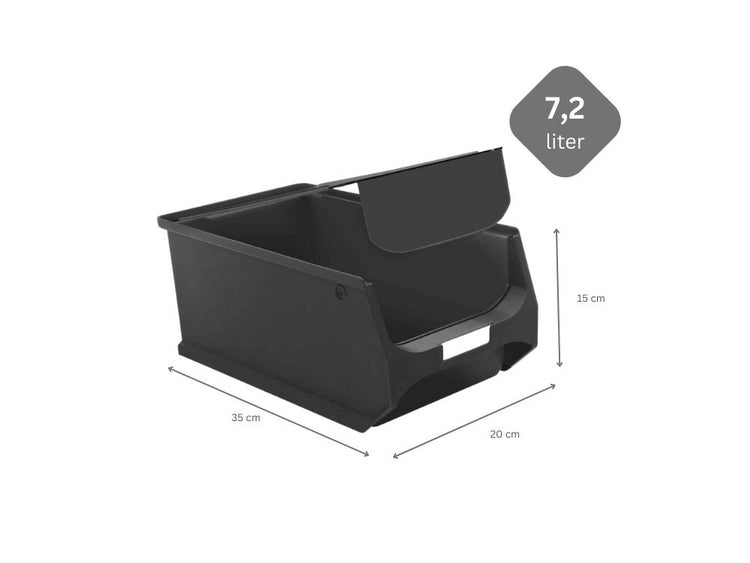 PROREGAL SparSet 10 x Leitfähige Sichtlagerbox 4.0 Mit Abdeckung HxBxT 15 x 20 x 35 cm 7,2 Liter ESD Sichtlagerbehälter Sichtlagerkasten