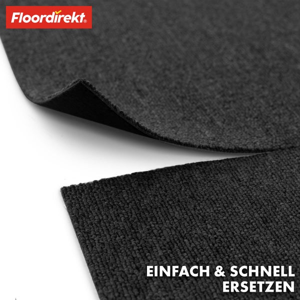 FLOORDIREKT Teppichfliese Moscow - Selbstliegend - 50 x 50 cm - Anthrazit