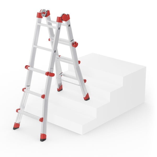Aluminium Mehrzweckleiter auf einem Podest