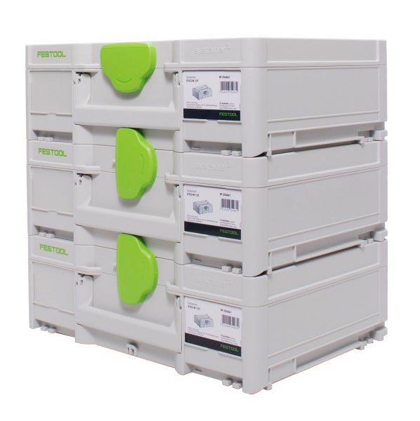 Festool Systainer Set 3x SYS3 M 137 ( 3x 204841 ) 10,4 Liter 396x296x137mm Werkzeugkoffer koppelbar