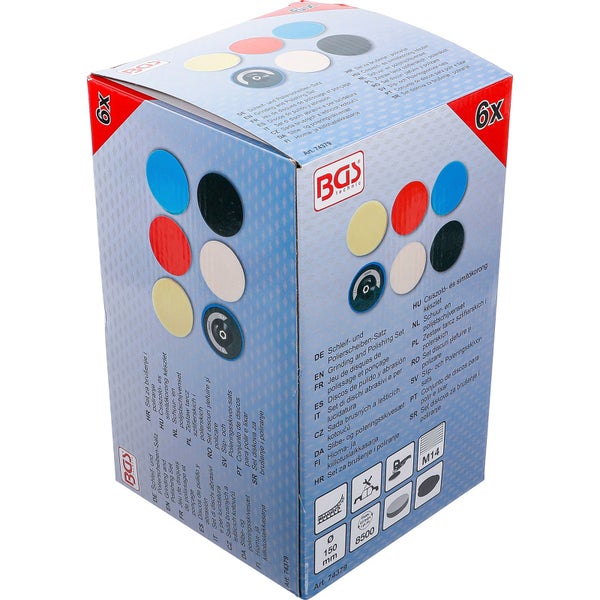 Schleif- und Polierscheiben Satz in Produktverpackung