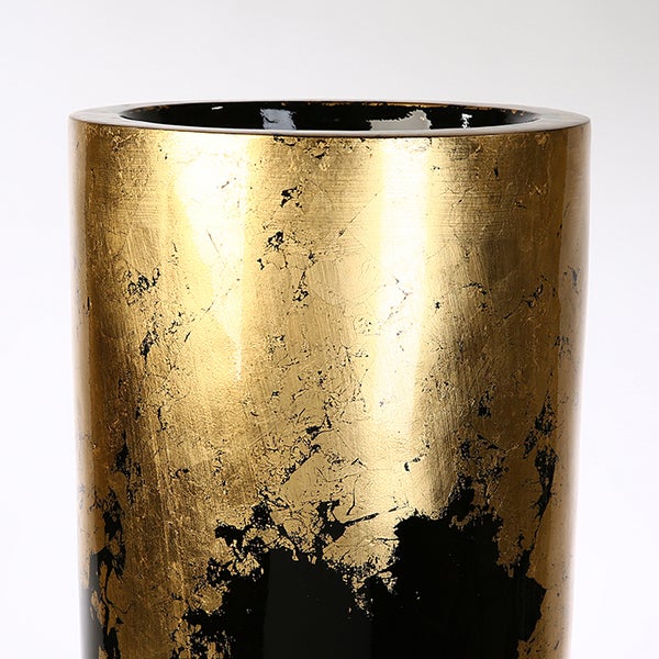 Übertopf XXL GILDE Übertöpfe Höhe 76cm goldfarben, schwarz Fiberglas, Poly