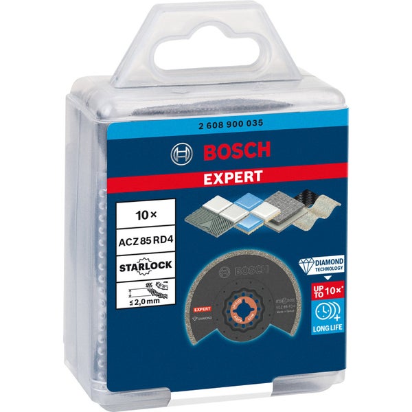 Bosch 10x Expert ACZ 85 RD4 Starlock Segmentsägeblatt für Multifunktionswerkzeuge 85 mm - 2608900035