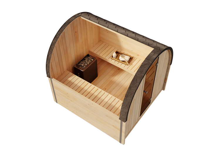 Kletterpflanze mit pinkfarbenen Blüten an einem Holzpfosten