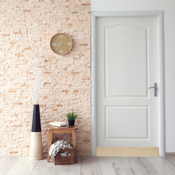 Zugluftstopper für Türen 80cm - 100% Schurwolle - Beige - Türluftstopper Luftzugstopper Windstopper - Made in Germany