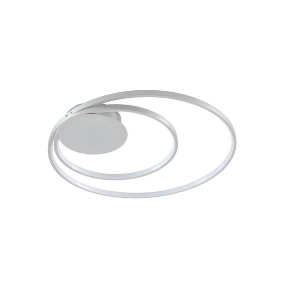 Lindby LED Deckenlampe modern, dimmbar Deckenleuchte Metall chrom 30W Leuchtmittel warmweiß (3.000K) Deckenbeleuchtung
