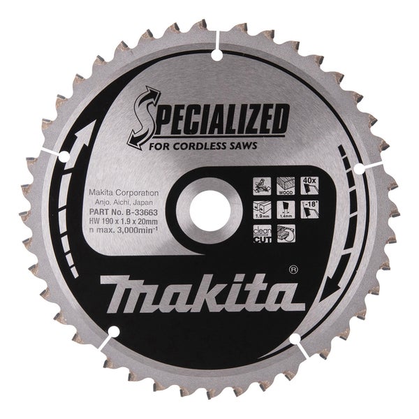 Makita MAKBLADE Sägeblatt 190x20x40Z - B-33663