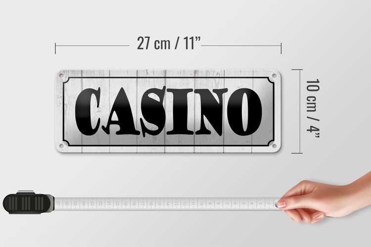 Blechschild Spruch 27x10cm Casino Spiele Spielbank Dekoration