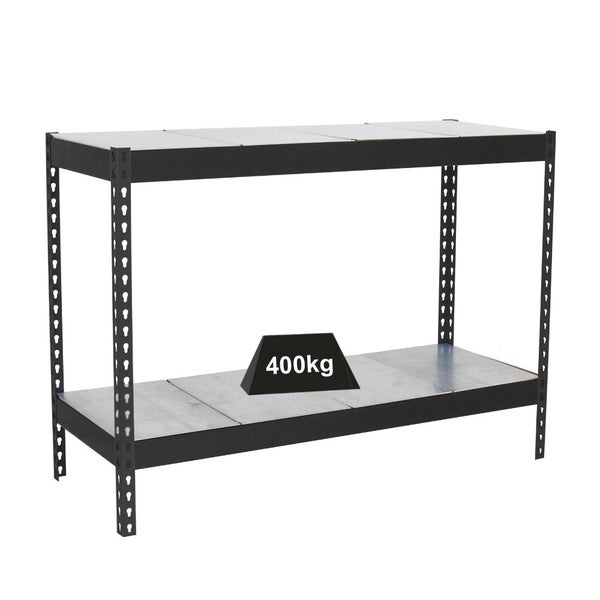 PROREGAL Schwerlastregal Mini Metal Yeti Two HxBxT 90 x 120 x 45 cm Fachlast 400 kg Anthrazit