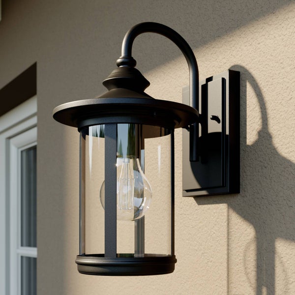 Lindby Wandlampe außen Laterne schwarz, Wandleuchte aussen Aussenleuchte IP23 Außenlampe 1x E27 ohne Leuchtmittel Außenbeleuchtung Hauswand Garten