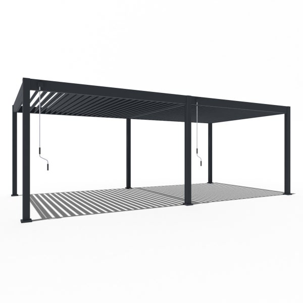 Weide Deluxe Pergola 3,6 x 7,2 M - Freistehend, Voll-Aluminium, Lamellendach, Anthrazit