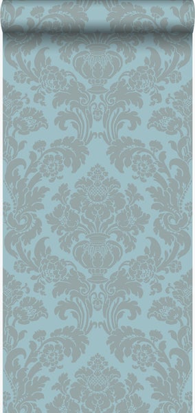 Origin Wallcoverings Tapete Ornamente Eisblau - 53 cm x 10,05 m - 346237