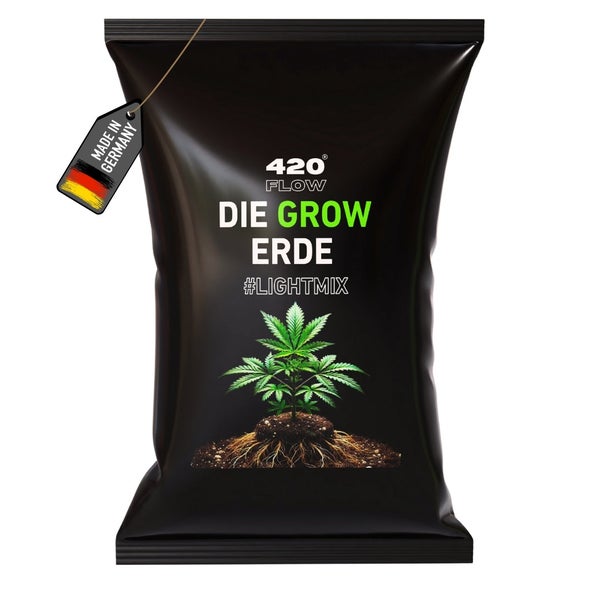 420 Flow Die Grow Erde Lightmix Pflanzenerde in einer Verpackungseinheit, hergestellt in Deutschland.