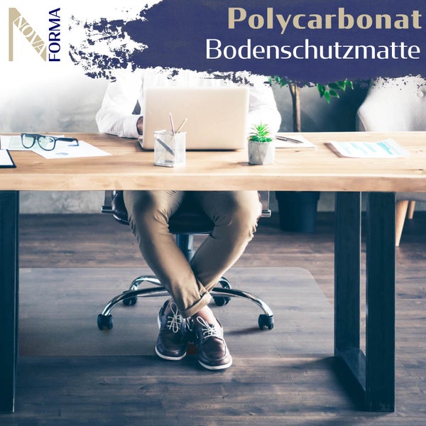 Bodenschutzmatte PC DURA MAT - 116x200 cm - Hartboden - Polycarbonat Bürostuhlunterlage - Schutzmatte für Ihre Böden