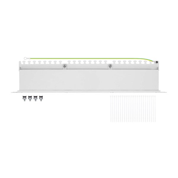 ProfiPatch Cat6a Patchpanel Patchfeld 19 Zoll 24 Port Verteilerfeld für Keystone Module RJ45 Rackeinbau geschirmt 0,5HE grau