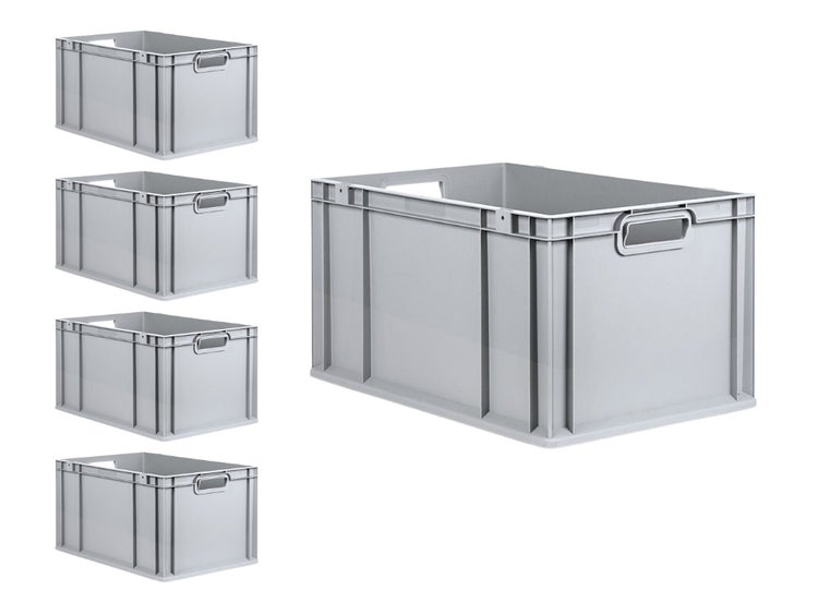 PROREGAL Spar Set 5x Eurobox Nextgen Economy Griffe Offen HxBxT 32 x 40 x 60 cm 65 Liter Eurobehälter Transportbox Transportbehälter
