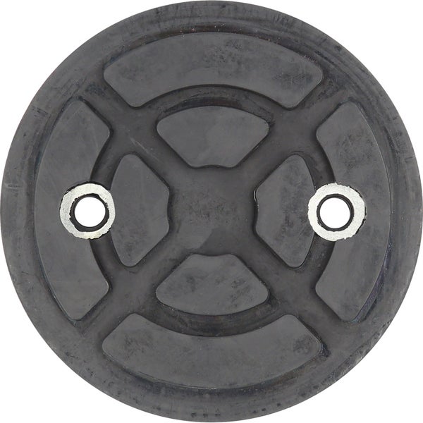 Schwarze Gummi-Bodenplatte mit zwei Löchern