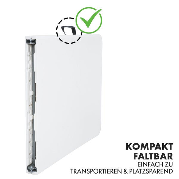 FLOORDIREKT Klapptisch Gartentisch Akita Strapazierfähig Wetterfest 183 x 76 cm