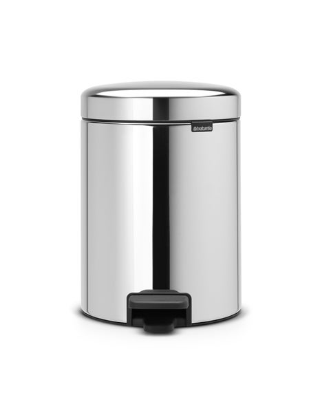 Brabantia Klassischer Tretmülleimer Mit Soft Verschluss 5 Liter HxBxT 30,2 x 26,3 x 21,7 cm Metall Edelstahl