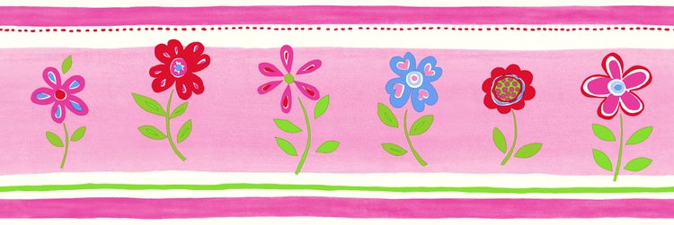 Blumenbordüre mit floralem Muster für Wandgestaltung