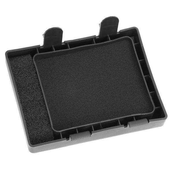 Schwarzer Schaumstofffilter mit Kunststoffrahmen für Staubsauger.