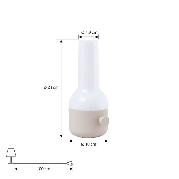 Lindby LED Isaline dimmbar (spritzwassergeschützt (Modern) in Creme (1 flammig, )