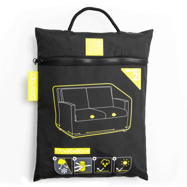 Cov'up Logo, Schutzhülle für Sofa, 170 mal 90 mal 60 Zentimeter, Tasche mit Reißverschluss, 2 Jahre Garantie, UV-Schutz, wasserbeständig, Belüftung.
