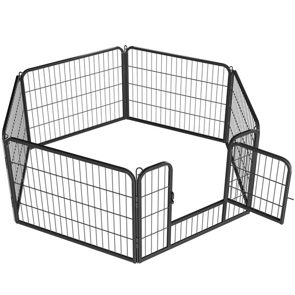 Yaheetech Hundelaufstall 6 Gitter , Schwarz