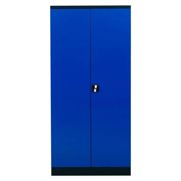 PROREGAL Stahlschrank Bee 8 Fachböden HxBxT 195 x 92 x 42 cm Pulverbeschichtetes Fachbodenmaterial Schwarz & Blau