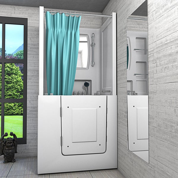 Seniorendusche Wanne Whirlpool S02D-WP-TH-C-L 100x78x205cm
