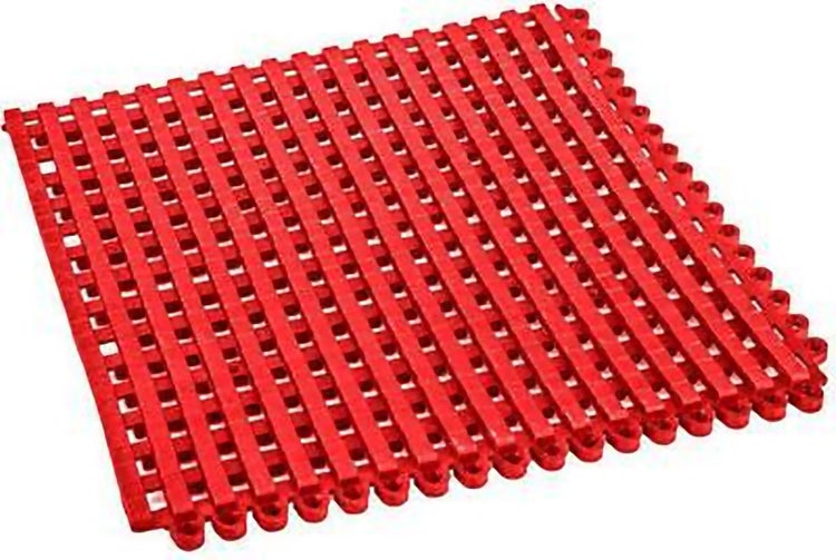 Quadratische Bodenmatte aus Kunststoff mit gitterartiger Struktur