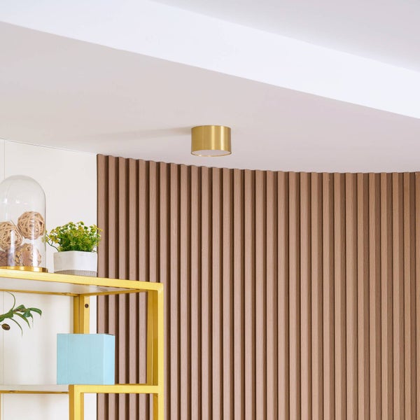 Lindby LED Aufbauleuchte gold Ø 11 cm, Aufbaustrahler Deckenspot 9W Deckenaufbauspot Deckenstrahler Deckenlampe Strahler Spot Downlight
