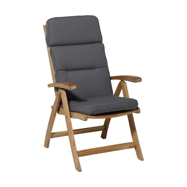Hochlehnerauflage Excellent Low Back Manchester grau - Ca. 105x50 cm - 2er-Set