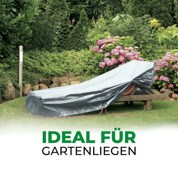 Dreifach laminierte Schutzhülle in Silbergrau für Gartenliege