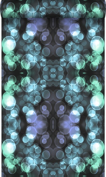 Origin Wallcoverings Tapete Kaleidoskopmuster Hellazurblau und Violett - 53 cm x 10.05 m - 337203