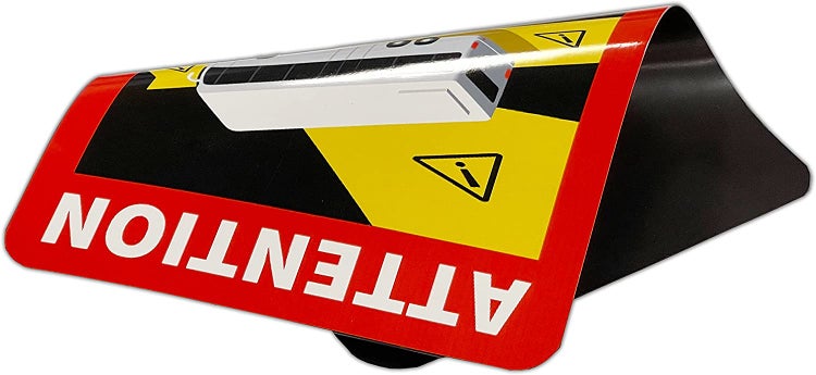 UvV Schild Toter Winkel Angles Morts Frankreich 250 x 170 für LKW oder BUS & CAMPER geeignet / LKW-Adhäsivfolie