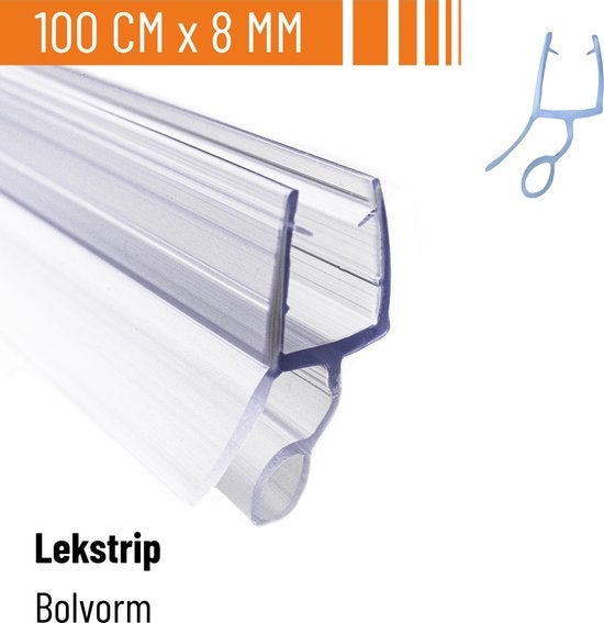 Simple Fix Duschdichtung - 100cm x 8mm - Dichtung für 6-8mm Glasturen - Duschtürdichtung