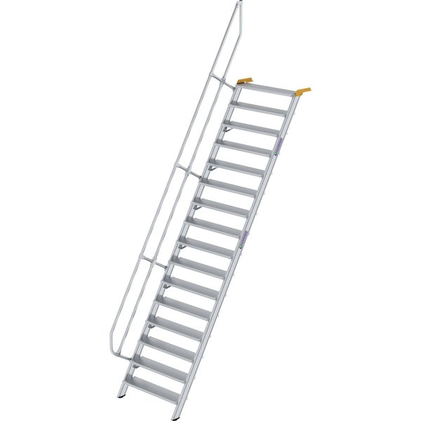 Günzburger Steigtechnik Treppe 60° Stufenbreite 1.000 mm 16 Stufen Aluminium geriffelt - 600336