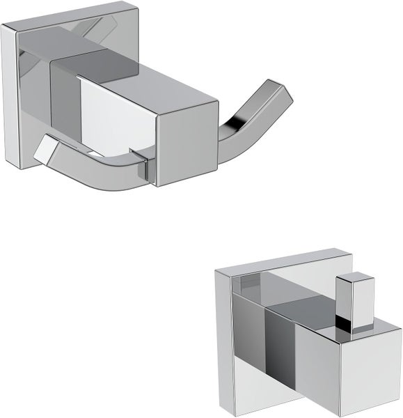 Doppelter Bademantelhaken und einfacher Bademantelhaken aus Metall