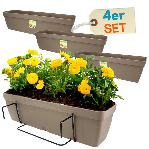 Blumenkasten Set mit Blumen und Halterung