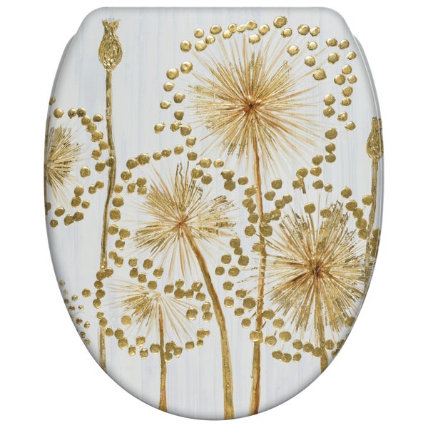 Toilettensitz mit Pusteblumen Motiv in Metallic Optik
