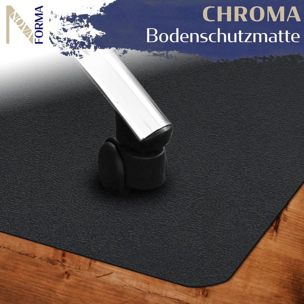 Bodenschutzmatte PE CHROMA - Schwarz - 116x120 cm - Hartboden - Bunte Schutzmatte als Unterlage für Bürostuhl