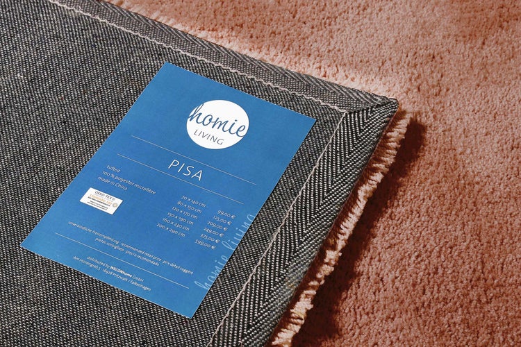 Teppich Rund cognacfarben Hochflor Pisa Homie Living 120 cm rund