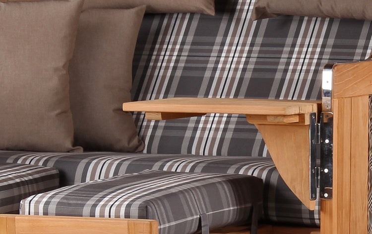 Strandkorb Rantum Grande Teak PE grey Dessin 522