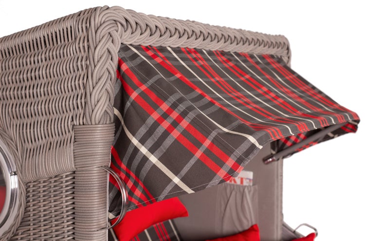 Strandkorb Rantum Mahagoni washed grey PE koboo grey Dessin 529