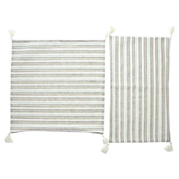 FRANK FLECHTWAREN | Kissenhülle Salvador, 2er Set, POLYESTER, BAUMWOLLE, LEINEN, 30 x 50 cm, 45 x 45 cm