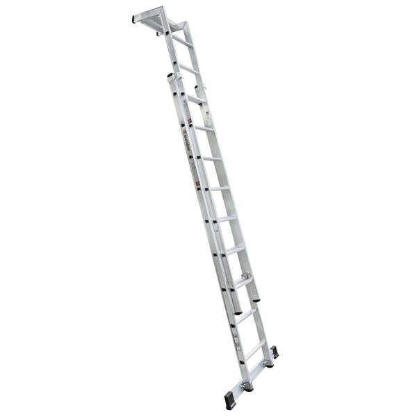 Euroline Aluminium Anlegeleiter mit oberer Arbeitsplattform für Arbeiten in der Höhe.