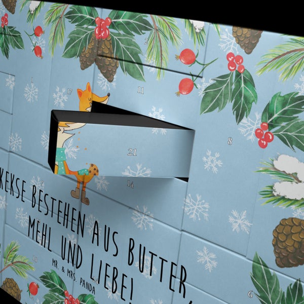 Mr. & Mrs. Panda Befüllbarer Adventskalender Fuchs Keks - Blau Pastell